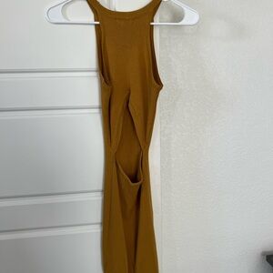 Yellow mini dress with open back